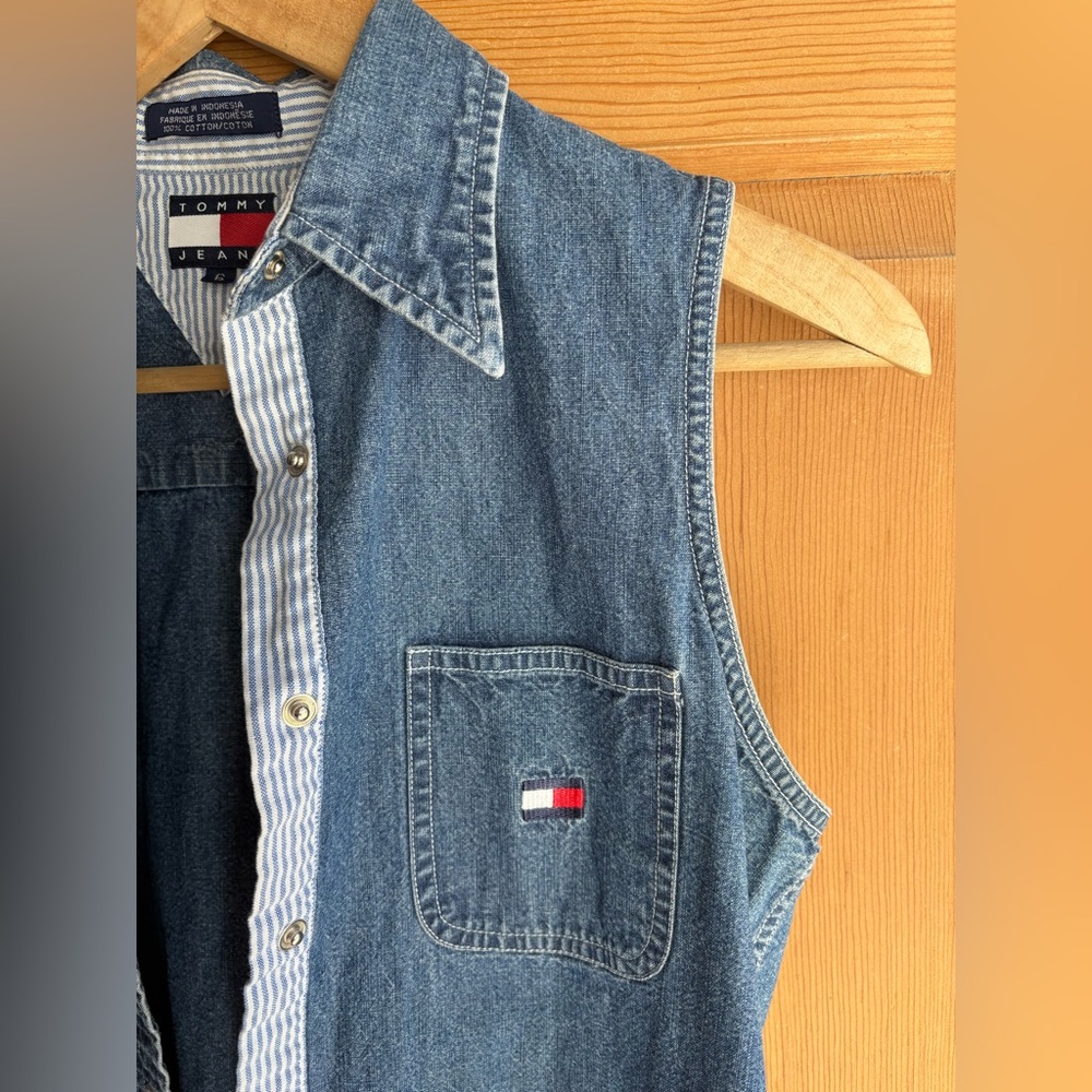Tommy Hilfiger Denim Button-Up Tank | Heritage | Size 6 - Picture 4 of 6